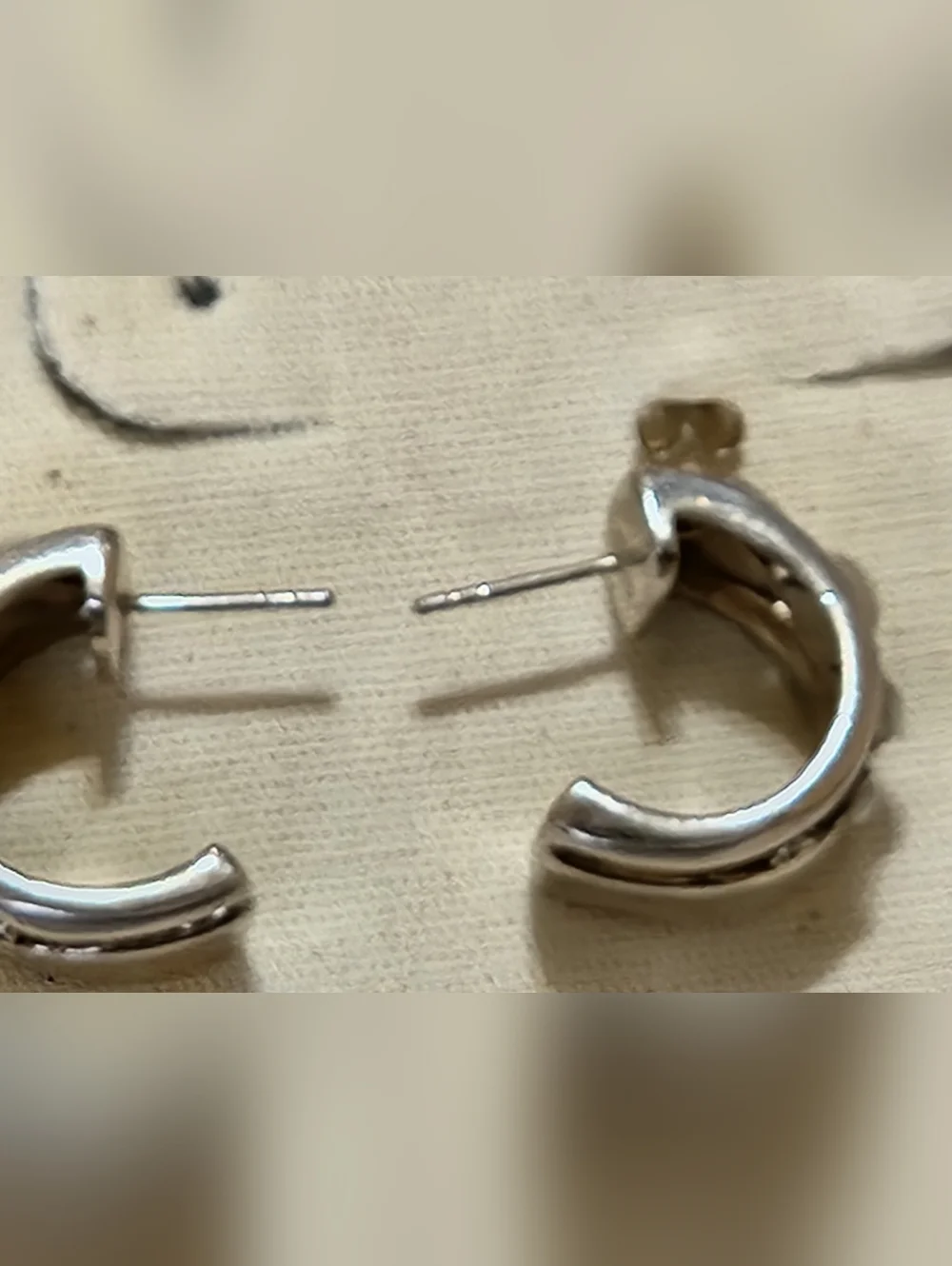 Barse Chunky 925 Sterling Silver Mother of Pearl Modernist Wide Hoop Earrings - Picture 13 of 13
